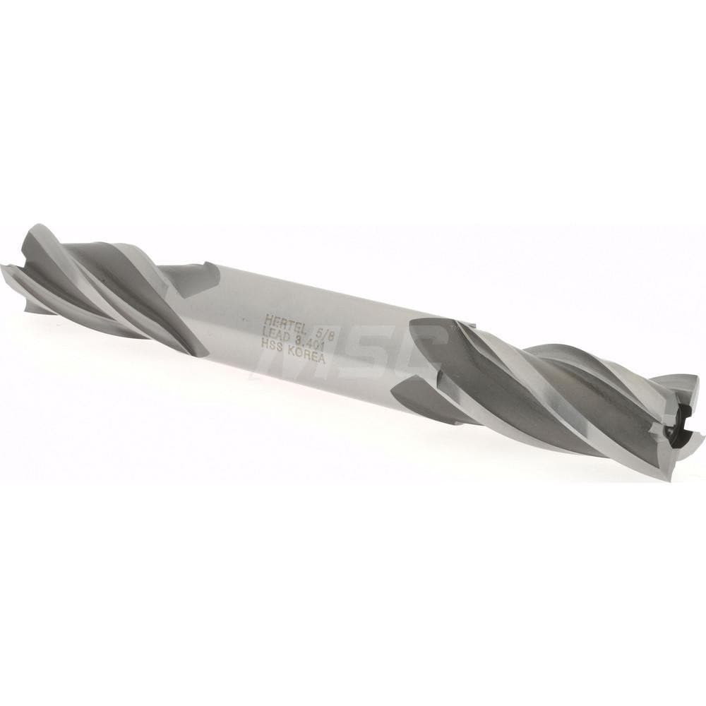 Hertel E1051040 Square End Mill: 5/8 Dia, 1-3/8 LOC, 5/8 Shank Dia, 5 OAL, 4 Flutes, High Speed Steel Image