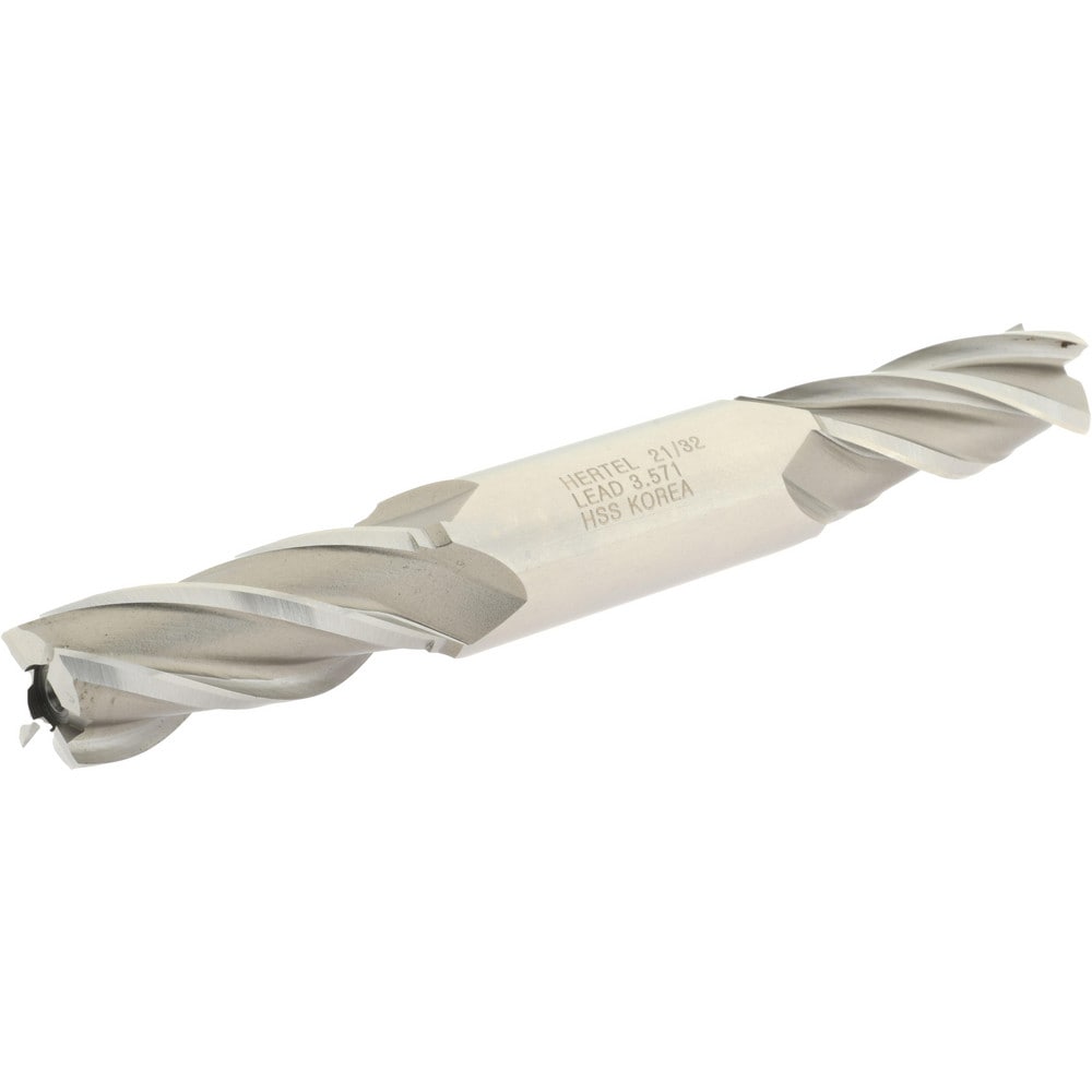 Hertel E1051042 Square End Mill: 21/32 Dia, 1-5/8 LOC, 3/4 Shank Dia, 5-5/8 OAL, 4 Flutes, High Speed Steel Image