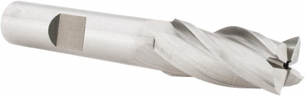 Hertel E1031901 Square End Mill: 7/16 Dia, 1 LOC, 3/8 Shank Dia, 2-11/16 OAL, 4 Flutes, High Speed Steel Image