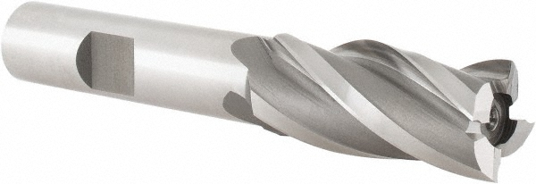 Hertel E1031904 Square End Mill: 5/8 Dia, 1-3/8 LOC, 1/2 Shank Dia, 3-3/8 OAL, 4 Flutes, High Speed Steel Image