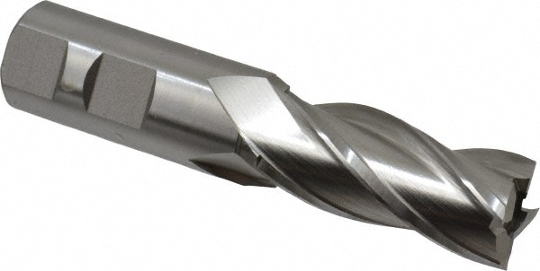 Hertel E103105401 Square End Mill: 27/32 Dia, 1-7/8 LOC, 7/8 Shank Dia, 4-1/8 OAL, 4 Flutes, High Speed Steel Image