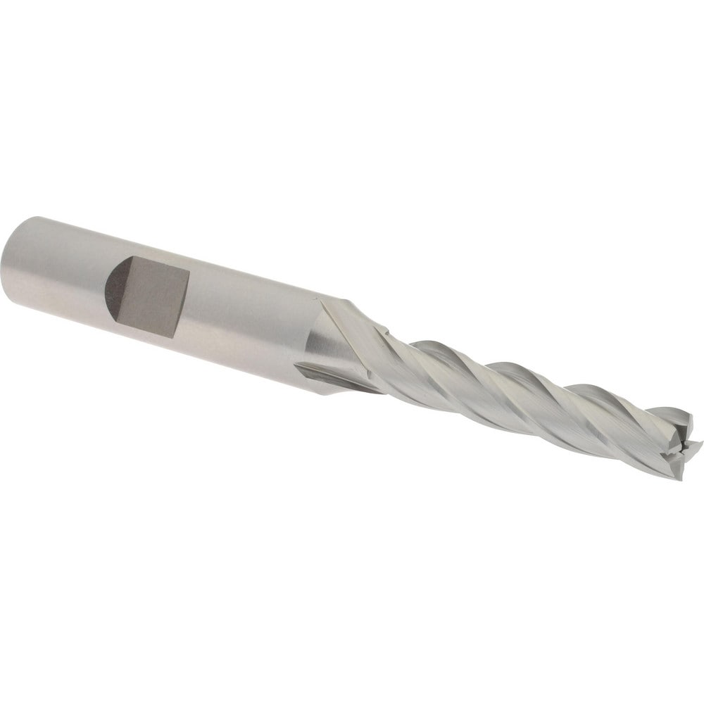 Hertel E1034016 Square End Mill: 1/4 Dia, 1-1/4 LOC, 3/8 Shank Dia, 3-1/16 OAL, 4 Flutes, High Speed Steel Image