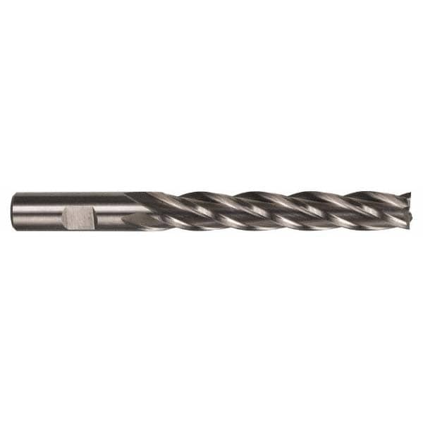 Hertel GG040116 Square End Mill: 1-1/4 Dia, 4 LOC, 1-1/4 Shank Dia, 6-1/2 OAL, 4 Flutes, High Speed Steel Image