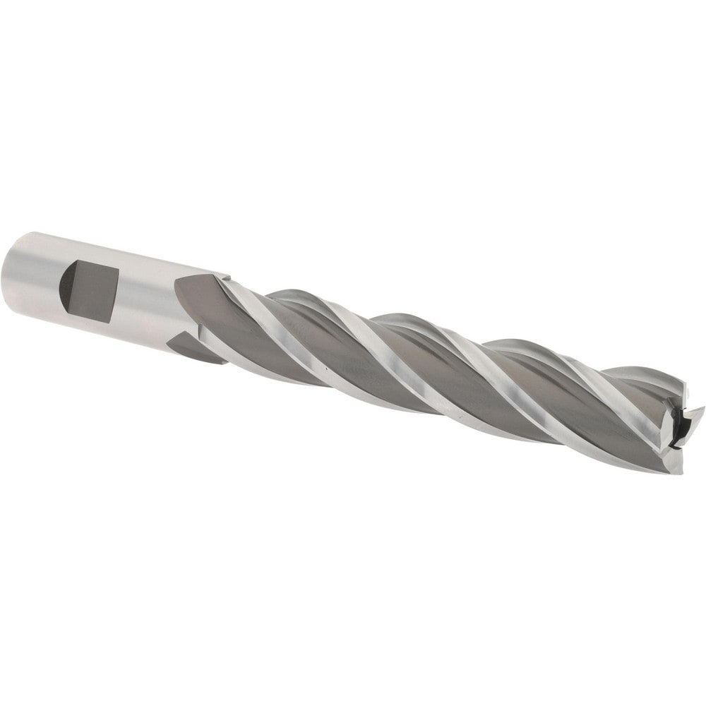 Hertel E1036048 Square End Mill: 3/4 Dia, 4 LOC, 3/4 Shank Dia, 6-1/4 OAL, 4 Flutes, High Speed Steel Image