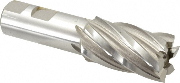 Hertel E103290701 Square End Mill: 1-1/8 Dia, 2 LOC, 7/8 Shank Dia, 4-1/4 OAL, 6 Flutes, High Speed Steel Image