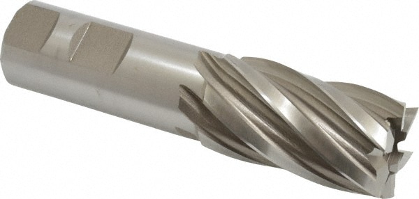 Hertel E1032903 Square End Mill: 1-1/8 Dia, 2 LOC, 1 Shank Dia, 4-1/2 OAL, 6 Flutes, High Speed Steel Image