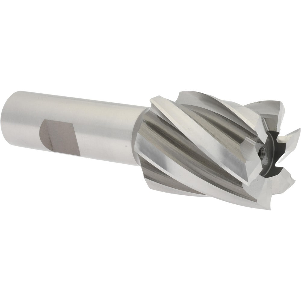 Hertel E103211602 Square End Mill: 1-1/4 Dia, 1-1/2 LOC, 3/4 Shank Dia, 3-7/8 OAL, 6 Flutes, High Speed Steel Image