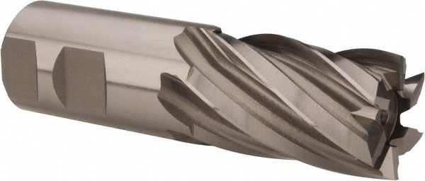 Hertel E1032904 Square End Mill: 1-1/4 Dia, 2 LOC, 1-1/4 Shank Dia, 4-1/2 OAL, 6 Flutes, High Speed Steel Image