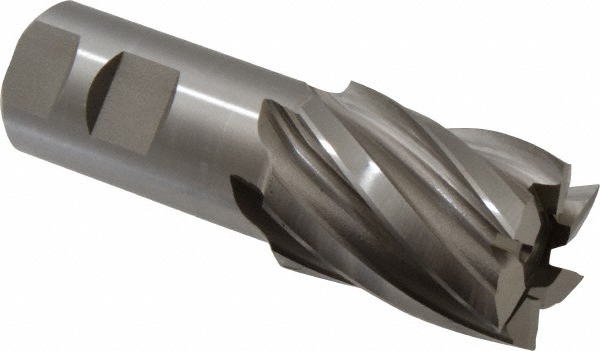 Hertel E1032132 Square End Mill: 1-1/2 Dia, 2 LOC, 1-1/4 Shank Dia, 4-1/2 OAL, 6 Flutes, High Speed Steel Image