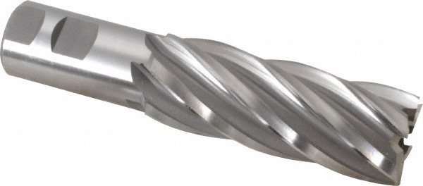 Hertel E1035132 Square End Mill: 1-1/2 Dia, 4 LOC, 1-1/4 Shank Dia, 6-1/2 OAL, 6 Flutes, High Speed Steel Image