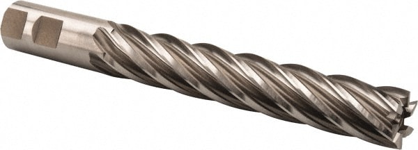 Hertel E1036056 Square End Mill: 7/8 Dia, 5 LOC, 7/8 Shank Dia, 7-1/4 OAL, 6 Flutes, High Speed Steel Image