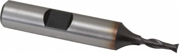 Hertel E7030008 Square End Mill: 1/8 Dia, 3/8 LOC, 3/8 Shank Dia, 2-5/16 OAL, 2 Flutes, Cobalt Image