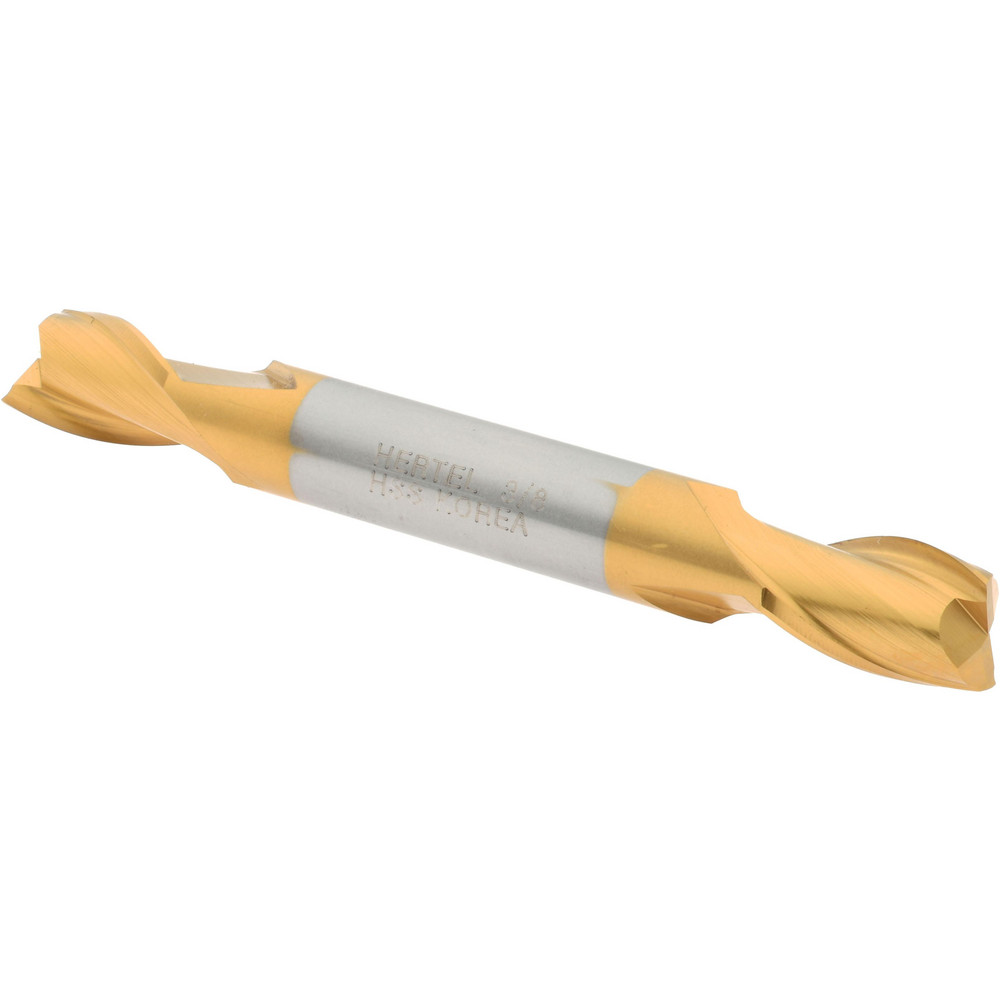 Hertel Square End Mill 3/8" Dia, 9/16" LOC, 2 Flute, High Speed