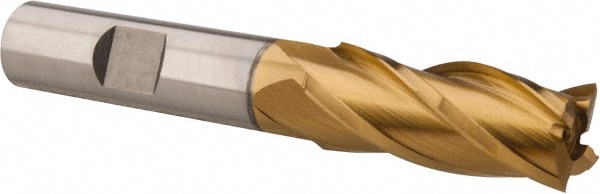 Hertel E899921253 Square End Mill: 3/16 Dia, 1-3/4 LOC, 3/8 Shank Dia, 3-9/16 OAL, 4 Flutes, High Speed Steel Image