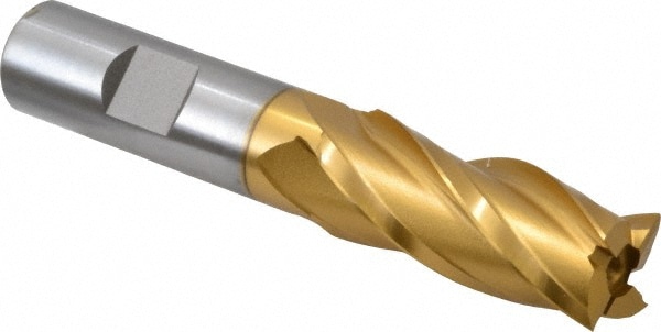 Hertel E8031044 Square End Mill: 11/16 Dia, 1-5/8 LOC, 5/8 Shank Dia, 3-3/4 OAL, 4 Flutes, High Speed Steel Image