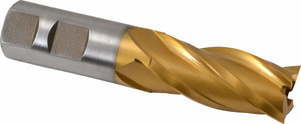 Hertel E8031056 Square End Mill: 7/8 Dia, 1-7/8 LOC, 7/8 Shank Dia, 4-1/8 OAL, 4 Flutes, High Speed Steel Image