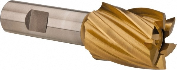 Hertel E803211602 Square End Mill: 1-1/4 Dia, 1-1/2 LOC, 3/4 Shank Dia, 3-7/8 OAL, 6 Flutes, High Speed Steel Image