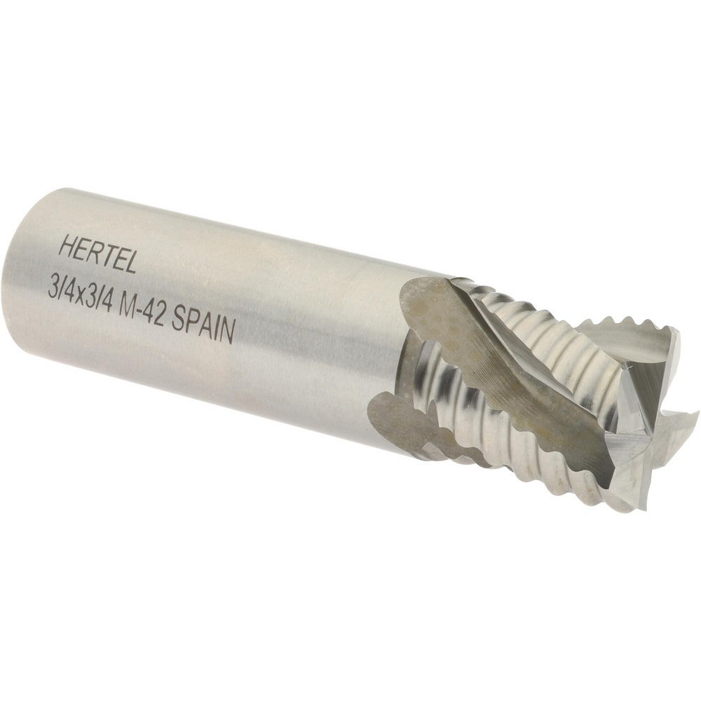 Hertel 41120445 Square End Mill: 3/4 Dia, 3/4 LOC, 3/4 Shank Dia, 2-7/8 OAL, 4 Flutes, Cobalt Image