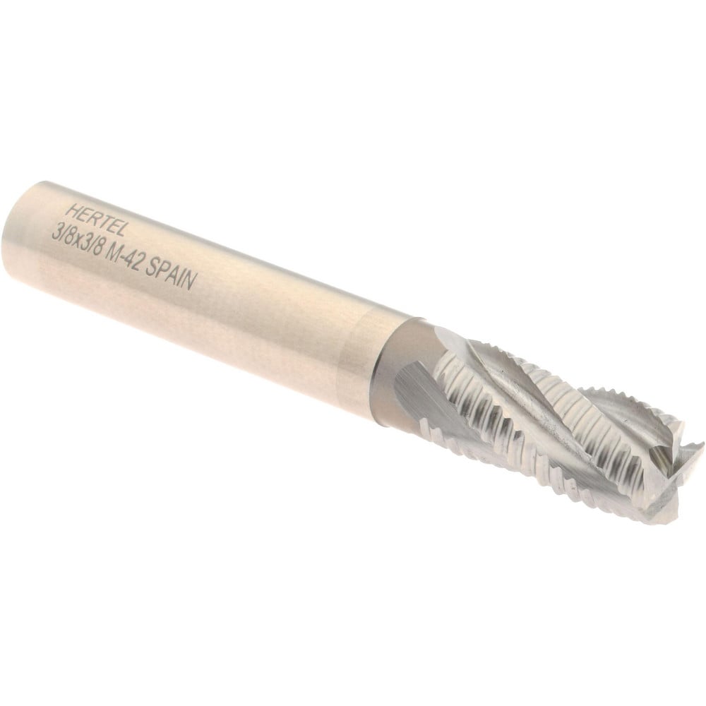 Hertel 41120510 Square End Mill: 3/8 Dia, 3/4 LOC, 3/8 Shank Dia, 2-1/2 OAL, 4 Flutes, Cobalt Image