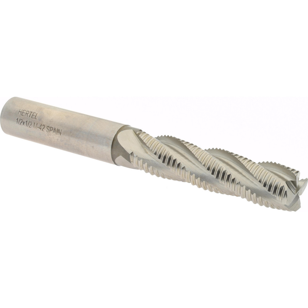 Hertel 41120528 Square End Mill: 1/2 Dia, 2 LOC, 1/2 Shank Dia, 4 OAL, 4 Flutes, Cobalt Image