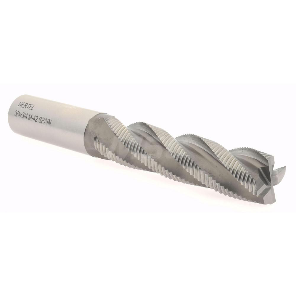 Hertel 41120569 Square End Mill: 3/4 Dia, 3 LOC, 3/4 Shank Dia, 5-1/4 OAL, 4 Flutes, Cobalt Image