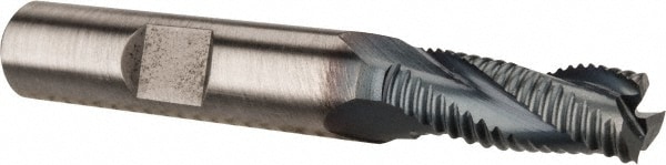 Hertel 41120726 Square End Mill: 5/16 Dia, 3/4 LOC, 3/8 Shank Dia, 2-1/2 OAL, 3 Flutes, Cobalt Image