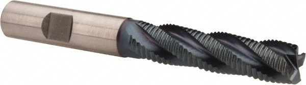 Hertel 41120759 Square End Mill: 1/2 Dia, 2 LOC, 1/2 Shank Dia, 4 OAL, 4 Flutes, Cobalt Image