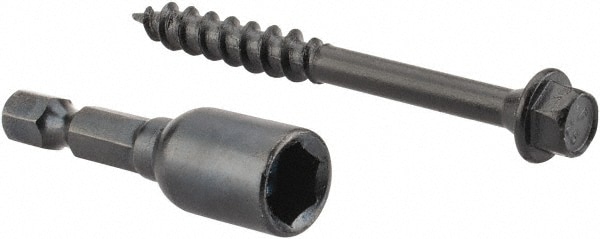 1/4", 2-1/2" OAL, Hex Head Wood Screw