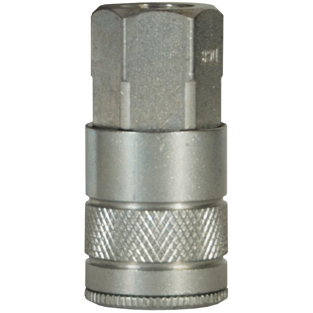 Pneumatic Hose Fittings & Couplings; Type: Coupler ; Coupling Type: Coupler ; Interchange Type: Automotive ; Thread Type: Female NPTF ; Coupler Size: 0.5 ; Material: Steel