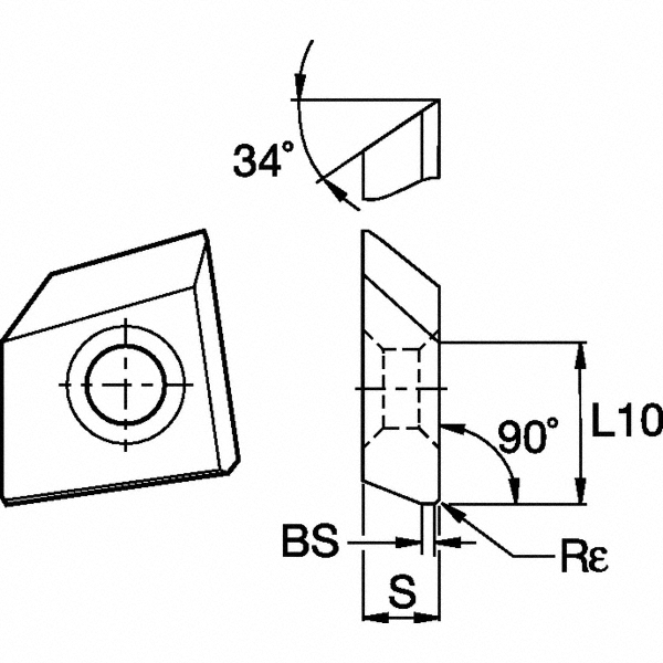 Kennametal BGHX15L5 Grade K110M Carbide Milling Insert 78999448