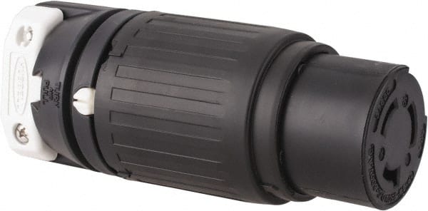 Hubbell Wiring Device-Kellems HBL3762C Locking Inlet: Connector, Industrial, Non-NEMA, Black & White 