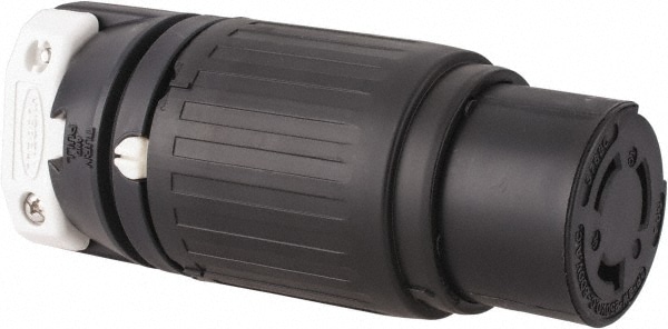 Hubbell Wiring Device-Kellems HBL3762C Locking Inlet: Connector, Industrial, Non-NEMA, Black & White Image