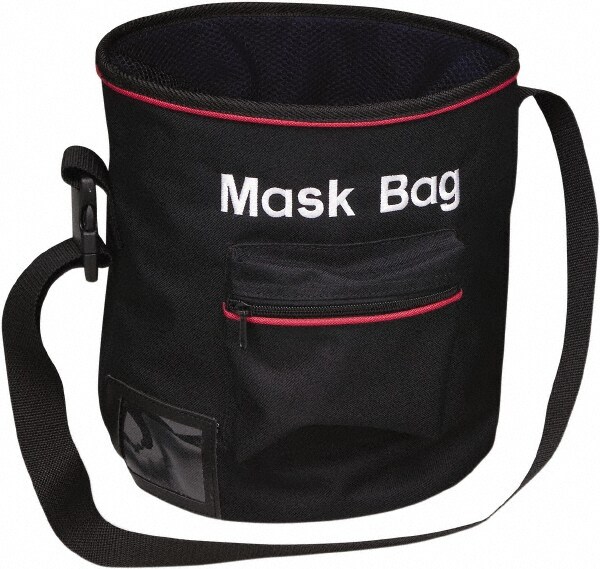 Facepiece Face Shield Storage Bag: Polyester, Black