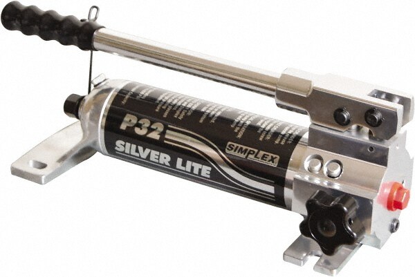 Manual Hydraulic Pump: 2 Stage, 3.19" Piston Dia, Aluminum Pump