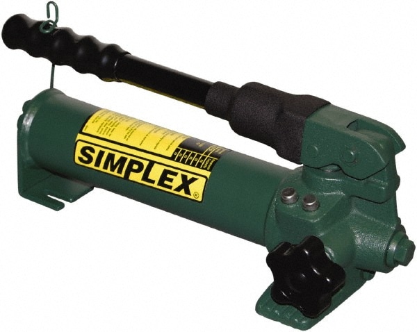 Manual Hydraulic Pump: 2 Stage, 1.5" Piston Dia, Steel Pump