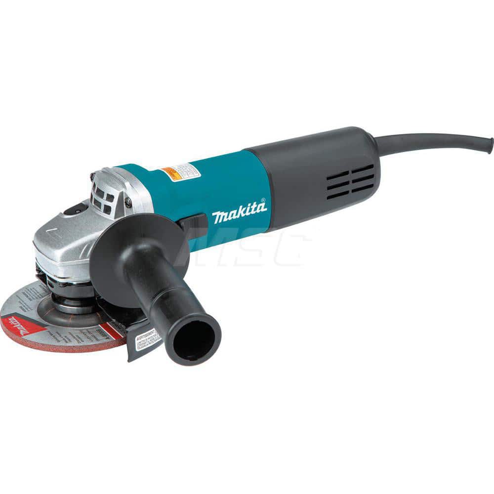 Makita 9557NB Corded Angle Grinder: 4-1/2" Wheel Dia, 10,000 RPM, 5/8-11 Spindle 