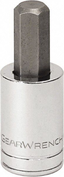 Hand Hex Bit Socket: 3/8" Drive, 3/16" Hex - 1-21/32" OAL