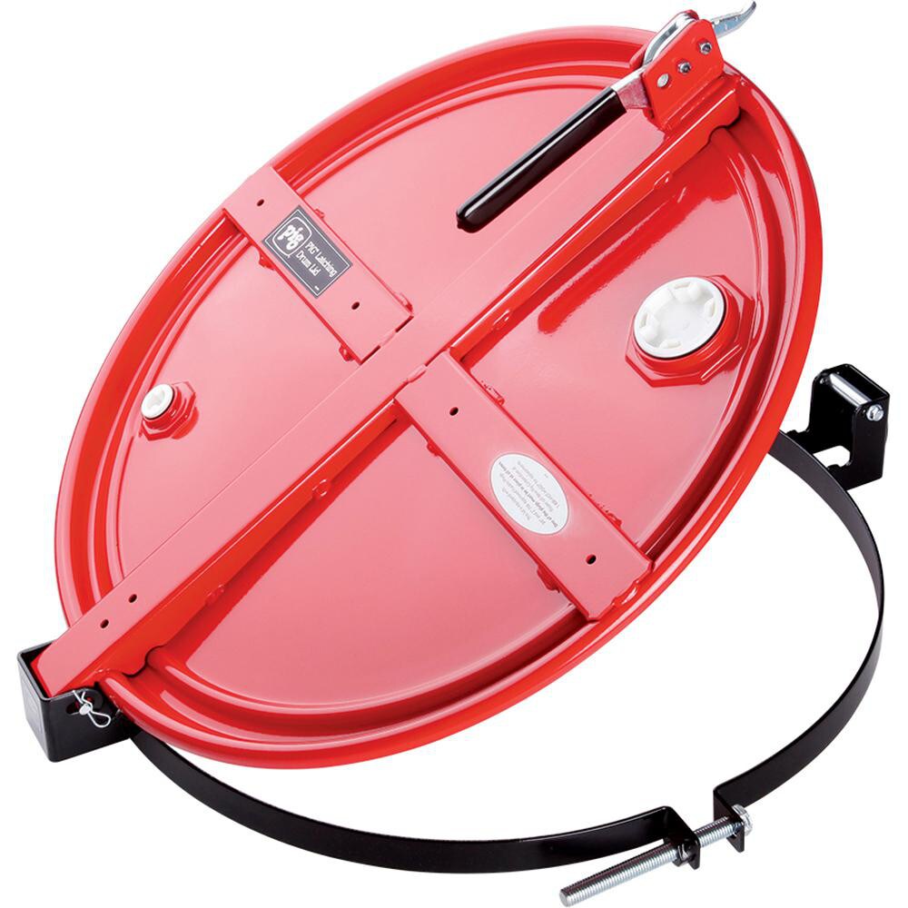 Drum Covers, Liners & Sheets; Compatible Drum Capacity (Gal): 55.00 ; Type: Lid with Gasket & Bung ; Material: Steel ; Color: Red ; Closure Type: One-Hand Latch ; Anti-static: No