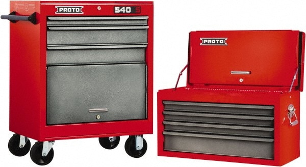 2 Piece, Red/Gray Steel Chest/Roller Cabinet Combo