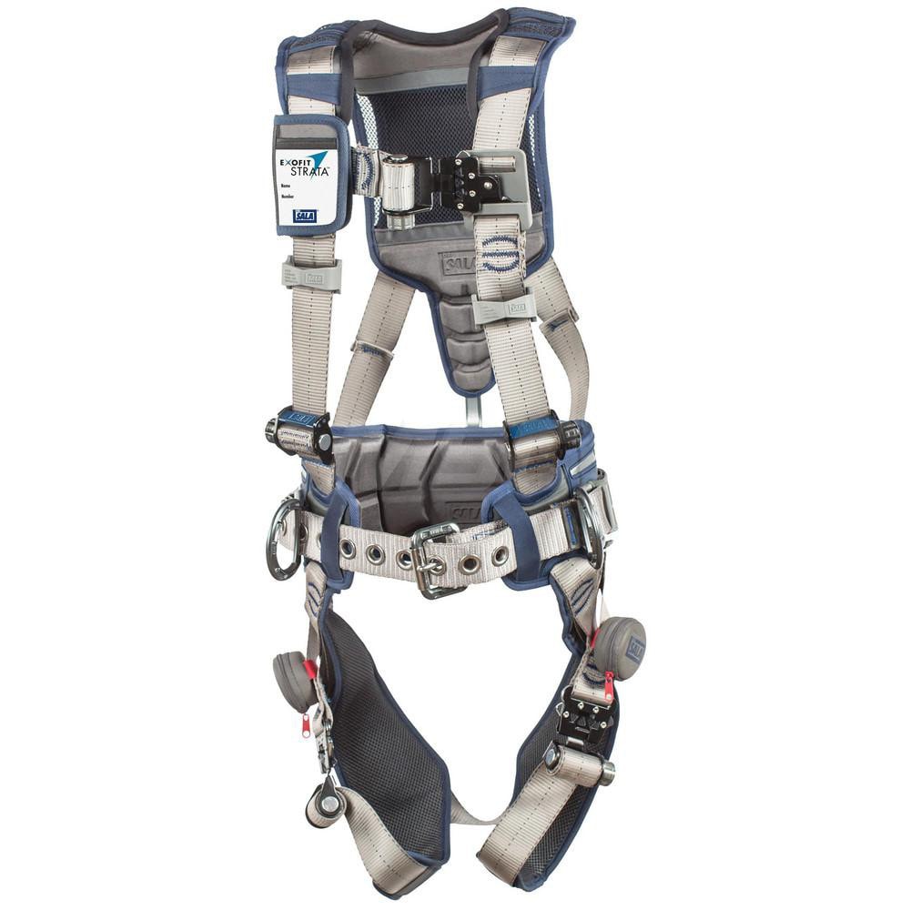 Fall Protection Harnesses: 420 Lb, Construction Style, Size Large, For Positioning, Polyester, Back & Side