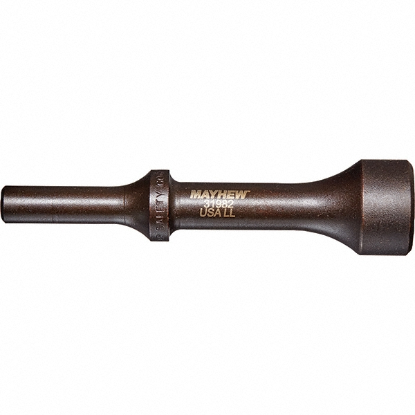 Pneumatic Tool: Pneumatic Hammer, 1" Head Width, 4-1/4" OAL - Steel, Round Shank