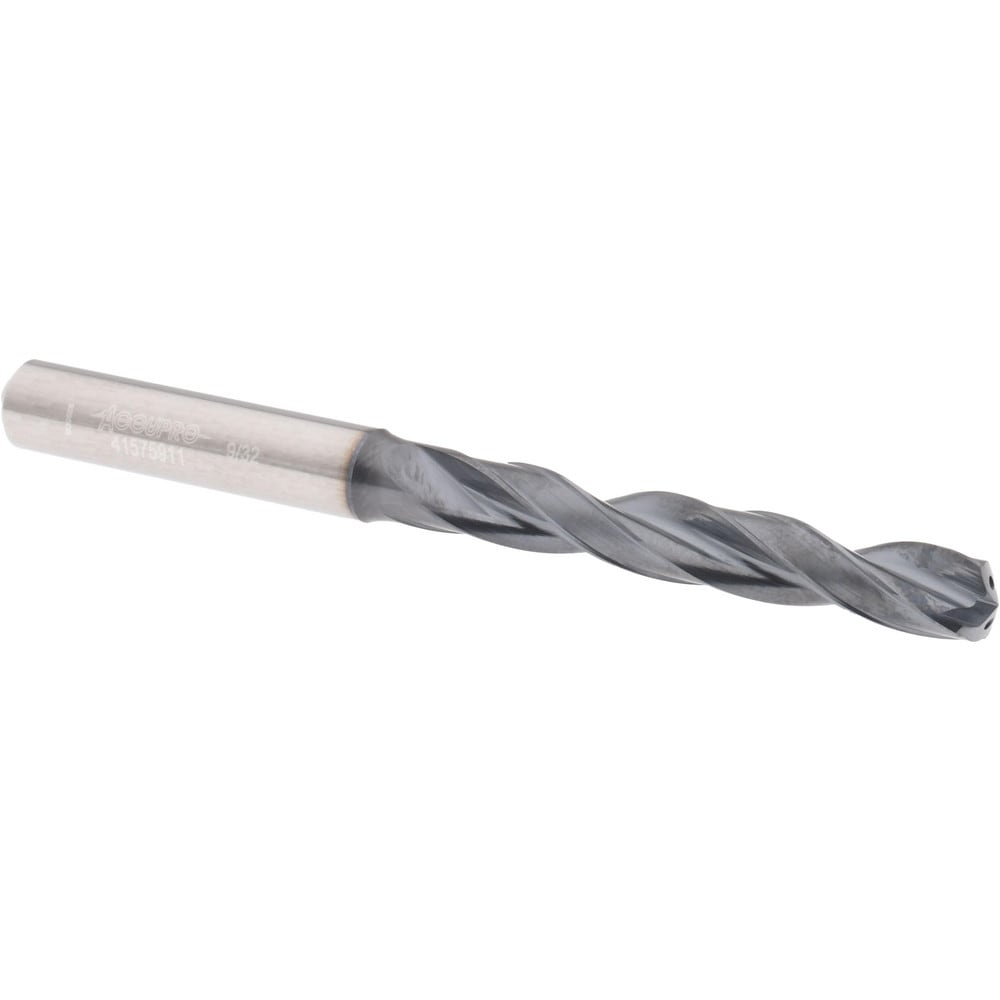 Accupro US104017 Jobber Length Drill Bit: 0.2811" Dia, 140 °, Solid Carbide 