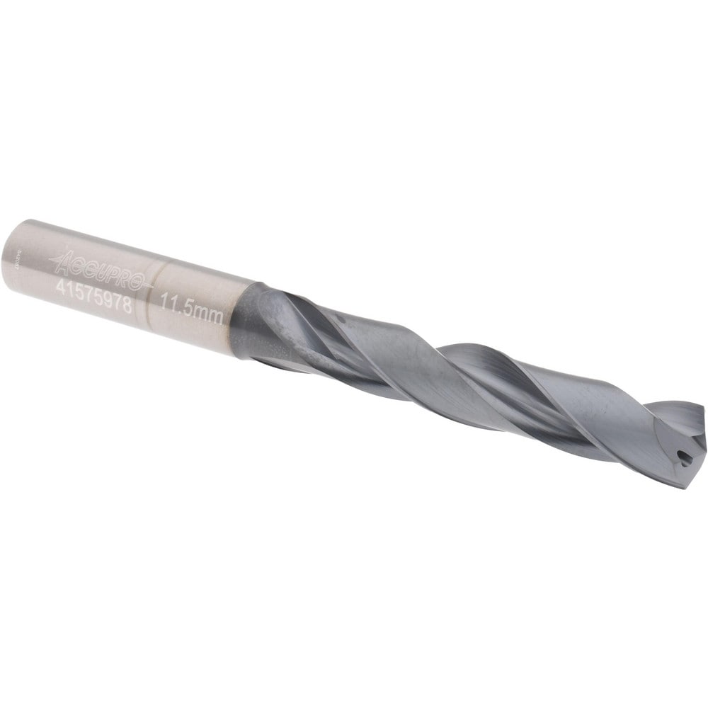 Accupro UL173071 Jobber Length Drill Bit: 0.4528" Dia, 140 °, Solid Carbide 