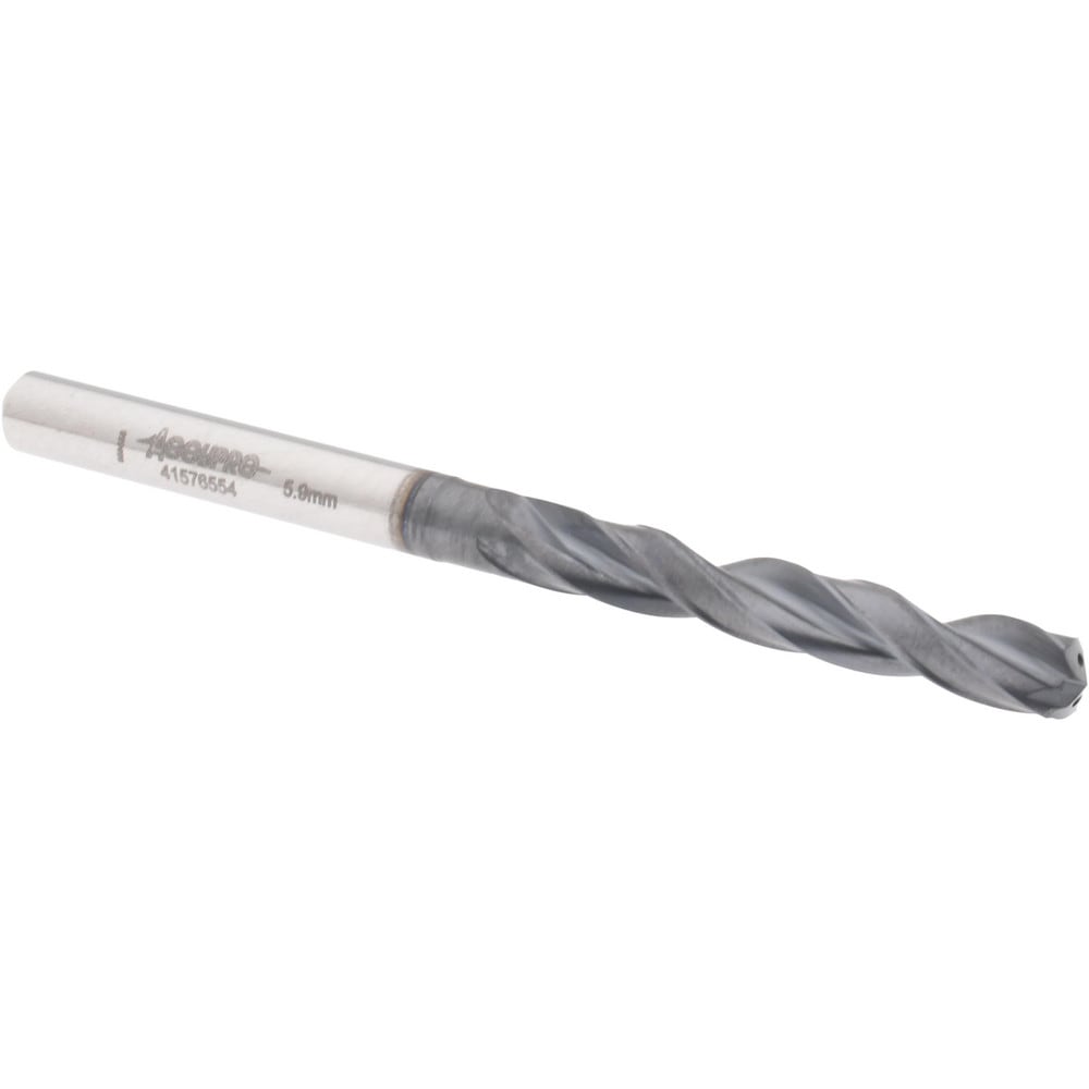 Accupro US104047 Jobber Length Drill Bit: 0.2323" Dia, 140 °, Solid Carbide 