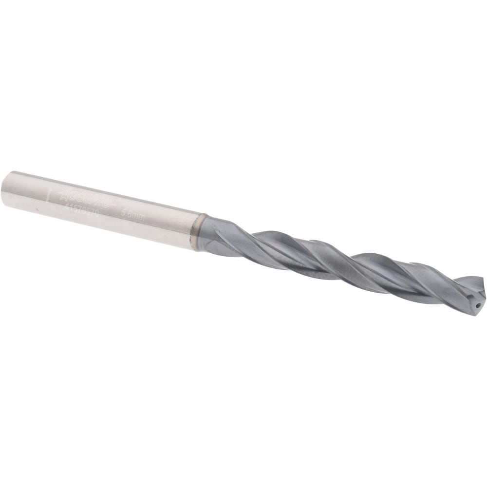 Accupro US104045 Jobber Length Drill Bit: 0.2205" Dia, 140 °, Solid Carbide 