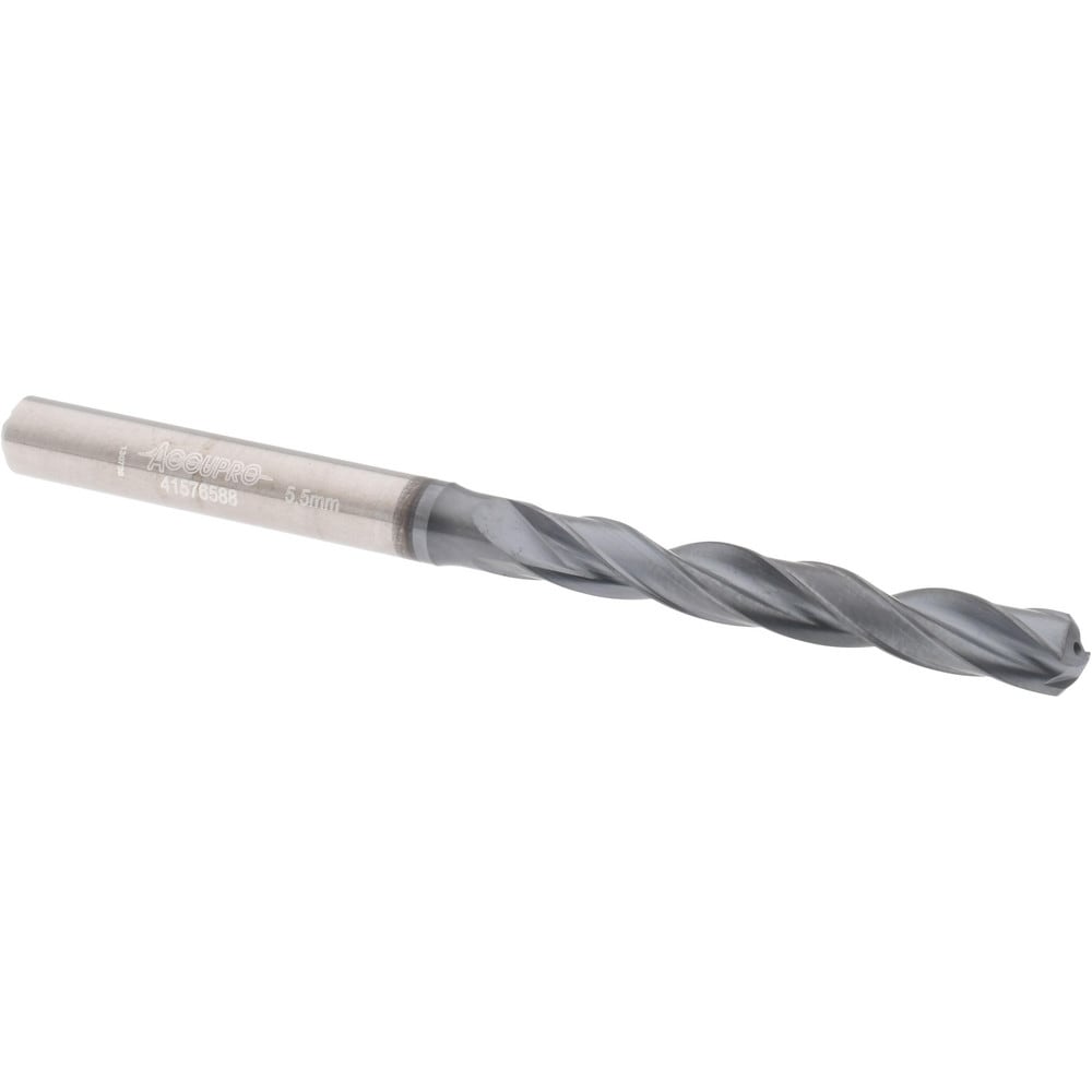 Accupro US104044 Jobber Length Drill Bit: 0.2165" Dia, 140 °, Solid Carbide 