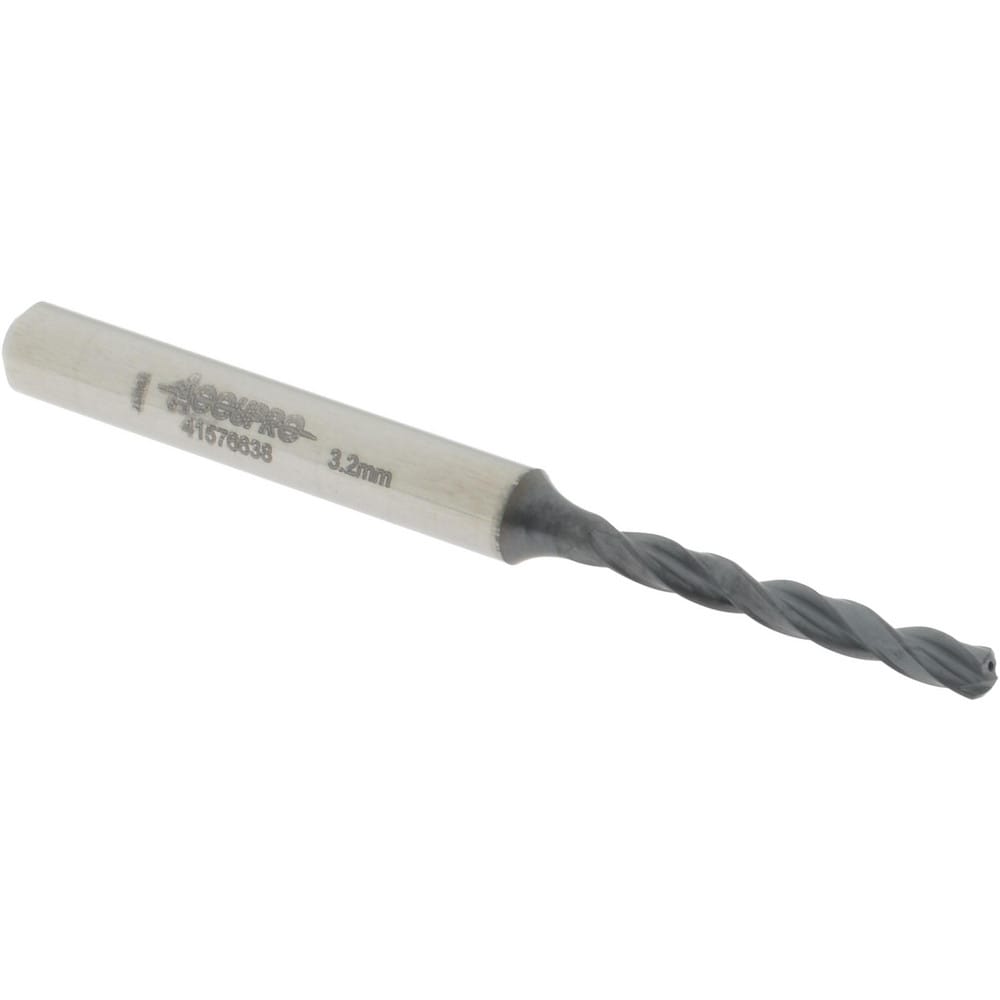 Accupro US104038 Jobber Length Drill Bit: 0.126" Dia, 140 °, Solid Carbide Image