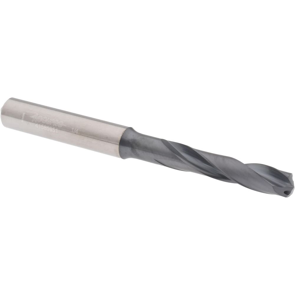 Accupro UL177041 Screw Machine Length Drill Bit: 0.25" Dia, 140 °, Solid Carbide 