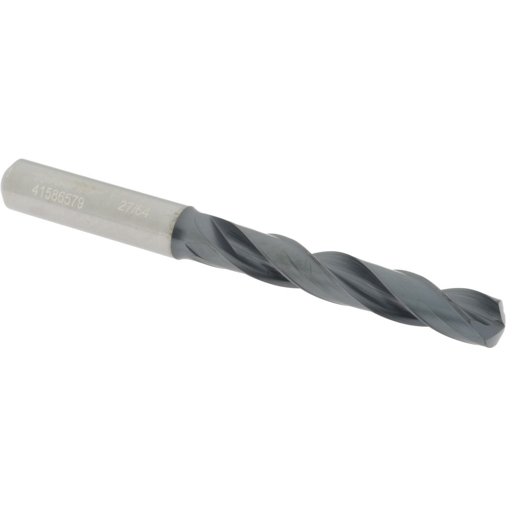 Accupro US174017 Jobber Length Drill Bit: 0.4219" Dia, 140 °, Solid Carbide 