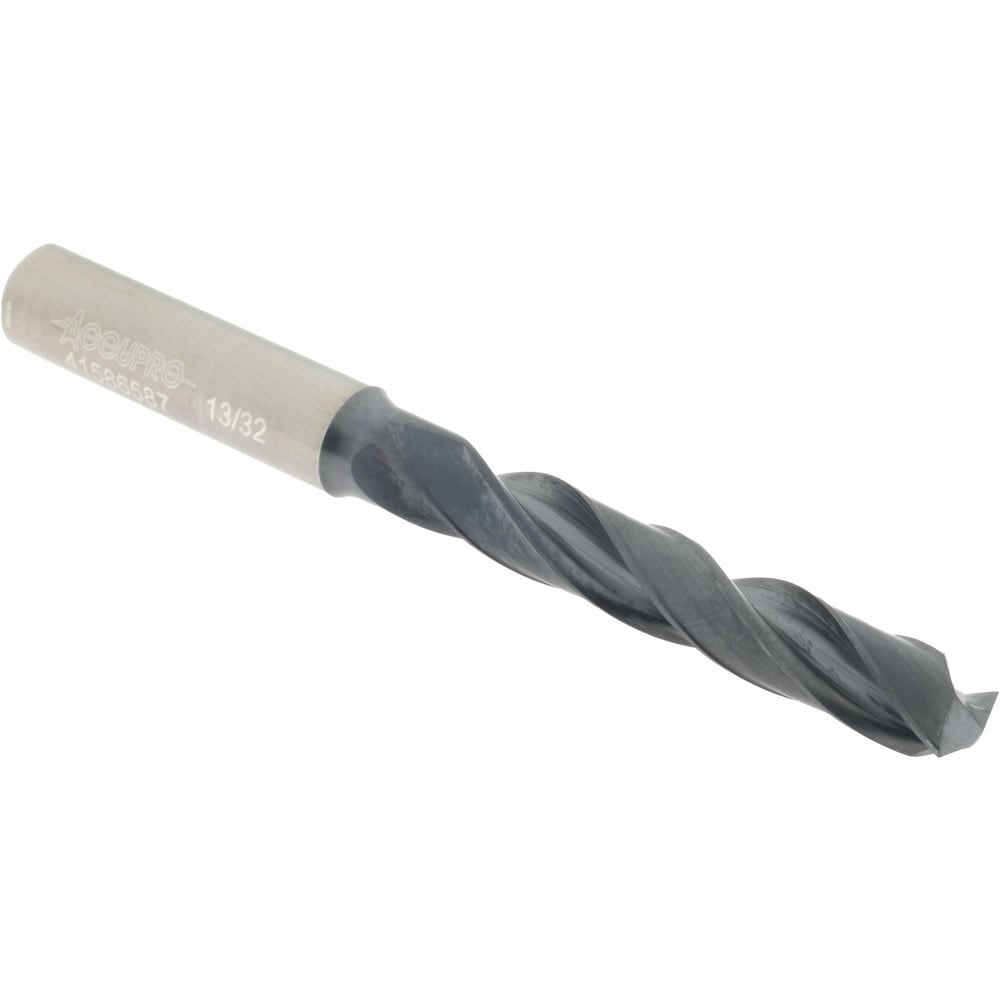 Accupro US174016 Jobber Length Drill Bit: 0.4063" Dia, 140 °, Solid Carbide 